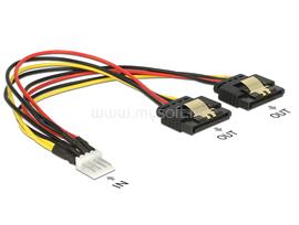 DELOCK Tápkábel, 4 tűs Floppy-csatlakozódugó > 2 x 15 tűs SATA-csatlakozóhüvely, fém, 20 cm DL85236 small