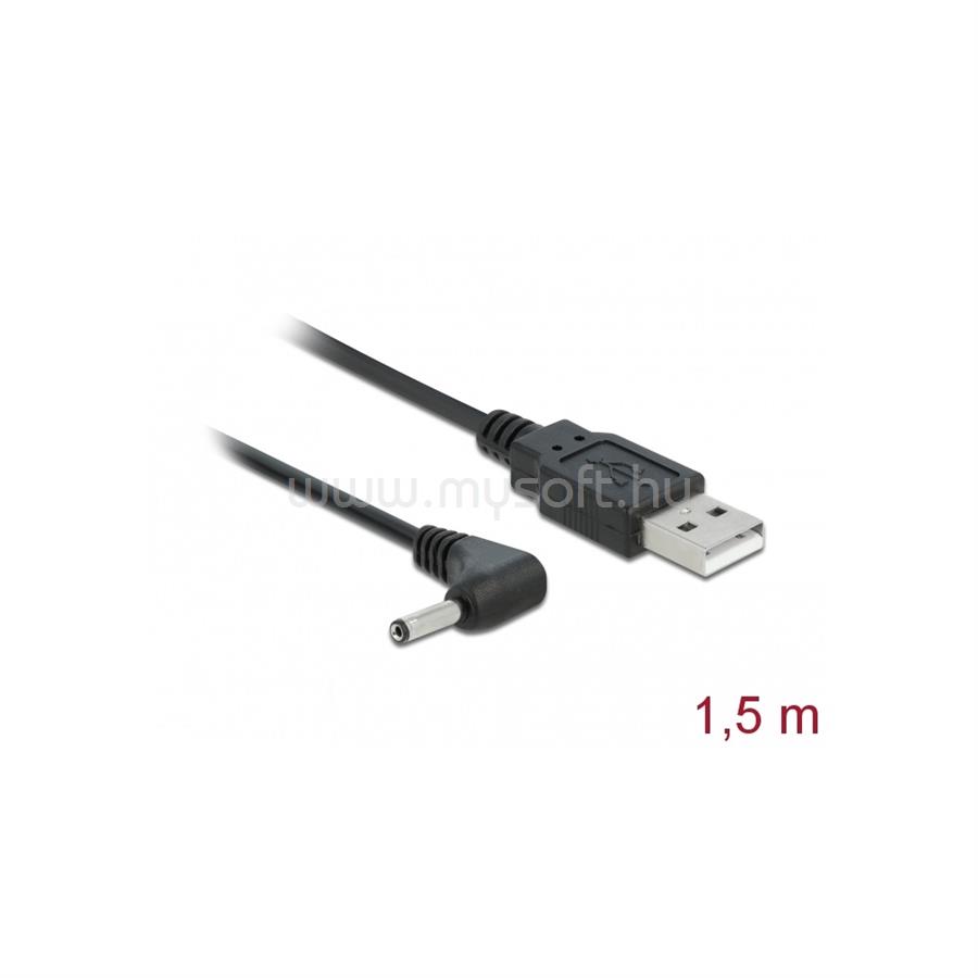 DELOCK Tápkábel USB > DC 3.5 x 1.35mm male 90 fokos 1.5m