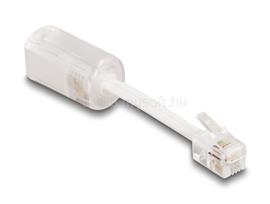 DELOCK Telefon kábel RJ10 apa - RJ10 anya csatlakozó kábellel 30 mm hosszú áttetsző / fehér DL88170 small