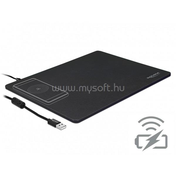 DELOCK Telefon töltő Vezeték nélküli - 12595 (Qi szabvány; 10W, egérpaddal)