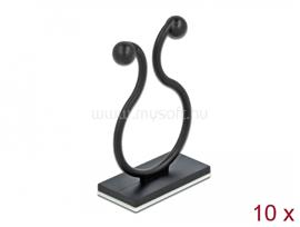 DELOCK Természetes kábel kötegelő öntapadó fekete 10 db DL60176 small