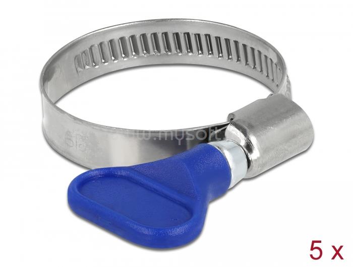 DELOCK Tömlőbilincs pillangó fogantyúval rozsdamentes acél 400 SS 25 - 40 mm 5 db. kék