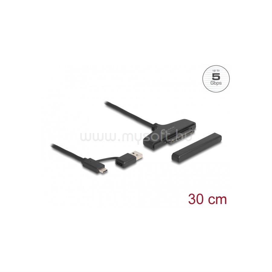DELOCK USB - SATA 6 Gb/s átalakító USB Type-C vagy A-típusú USB konnektorral