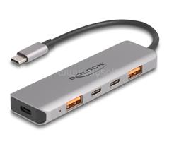 DELOCK USB 10 Gbps Hub 2 A-típusú USB port és 2 USB Type-C  port USB Type-C  csatlakozóval és PD 95 Watt DL64302 small