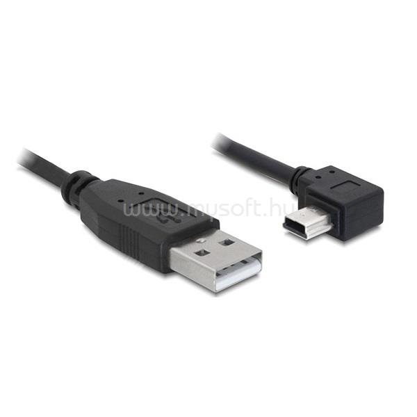 DELOCK USB 2.0-A apa - USB mini-B 5 tűs  könyök apa átalakító kábel, 3m