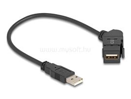DELOCK USB 2.0 A-típusú panel tartó anya 45 -ban hajlított   A-típusú apa 30 cm kábellel (fekete) DL67151 small