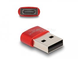 DELOCK USB 2.0 adapter A-típusú USB apa - USB Type-C  anya piros DL60050 small