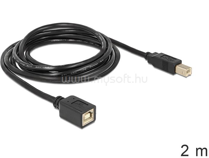 DELOCK USB 2.0 B apa > B anya hosszabbító kábel, 2 m