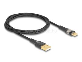 DELOCK USB 2.0 kábel A-típusú apa - USB Type-C apa gyors töltővel 60 W áttetsző 1 m DL80760 small