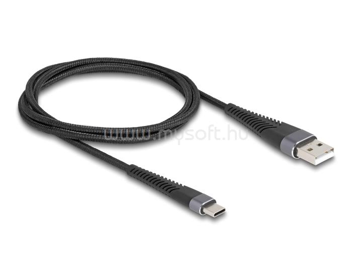 DELOCK USB 2.0 kábel A-típusú USB apa - USB Type-C  apa meghosszabbított hajlítás védelemmel 1 m