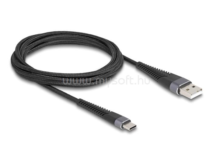 DELOCK USB 2.0 kábel A-típusú USB apa - USB Type-C  apa meghosszabbított hajlítás védelemmel 2 m