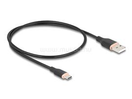 DELOCK USB 2.0 kábel USB A-típusú dugó - USB Type-C  dugó 0,5 m fekete Szilikon DL81225 small