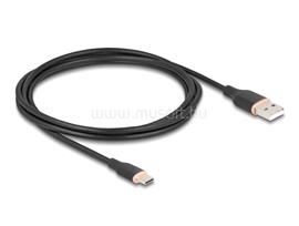 DELOCK USB 2.0 kábel USB A-típusú dugó - USB Type-C  dugó 2,5 m fekete Szilikon DL81227 small