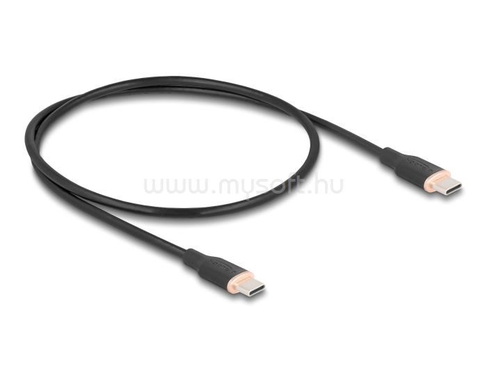 DELOCK USB 2.0 kábel USB Type-C  dugó - dugó PD 3.0 60 W 0,5 m fekete Szilikon