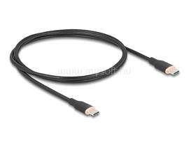 DELOCK USB 2.0 kábel USB Type-C  dugó - dugó PD 3.0 60 W 1 m fekete Szilikon DL81238 small