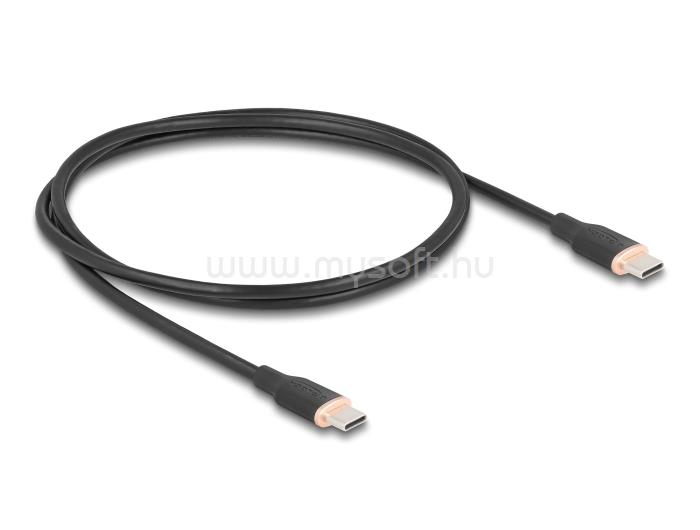 DELOCK USB 2.0 kábel USB Type-C  dugó - dugó PD 3.0 60 W 1 m fekete Szilikon