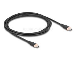 DELOCK USB 2.0 kábel USB Type-C  dugó - dugó PD 3.0 60 W 2,5 m fekete Szilikon DL81239 small