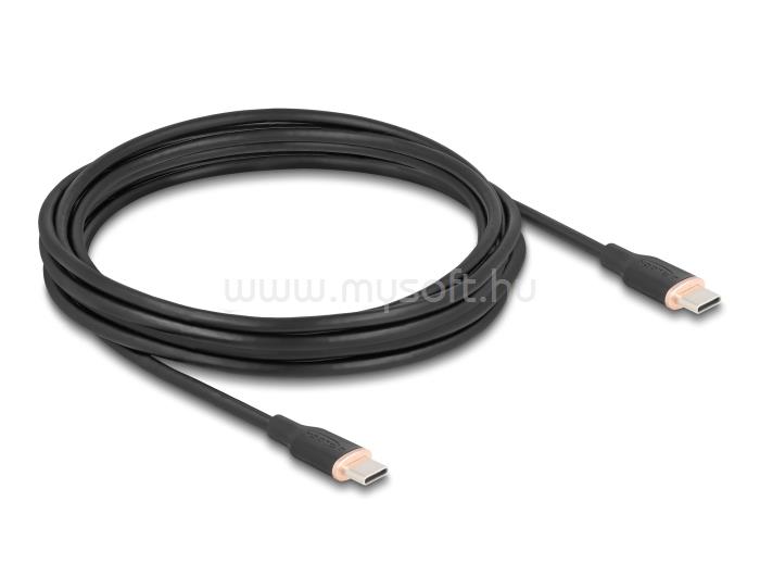 DELOCK USB 2.0 kábel USB Type-C  dugó - dugó PD 3.0 60 W 4 m fekete Szilikon