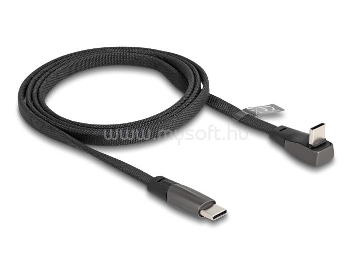 DELOCK USB 2.0 Laposkábel USB Type-C  apa - USB Type-C  apa USB Type-C  apa hajlított PD 3.0 60 W 1 m (fekete)