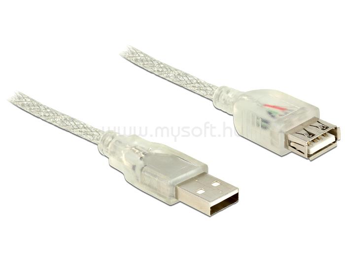 DELOCK USB 2.0-s bővítőkábel A-típusú csatlakozódugóval > USB 2.0-s, A-típusú csatlakozóhüvellyel 1m