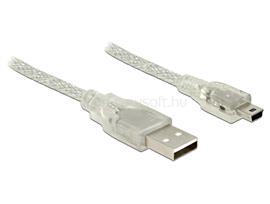 DELOCK USB 2.0-s kábel A-típusú csatlakozódugóval > USB 2.0 Mini-B csatlakozódugóval 2 m, áttetsző DL83907 small