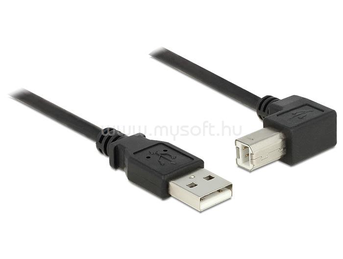 DELOCK USB 2.0-s kábel A-típusú dugó > USB 2.0 B-típusú dugó derékszögű 1,5 m fekete