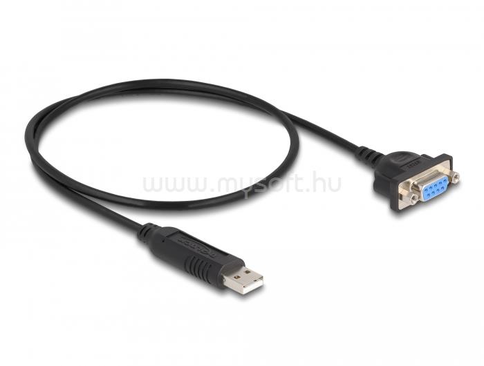 DELOCK USB 2.0 soros RS-232 adapterhez kompakt soros konnektor házzal 50 cm FTDI