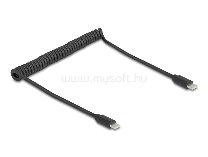 DELOCK USB 2.0 Type-C  tekercses kábel, apa-apa 0,45 m-től 0,75 m-ig (fekete)