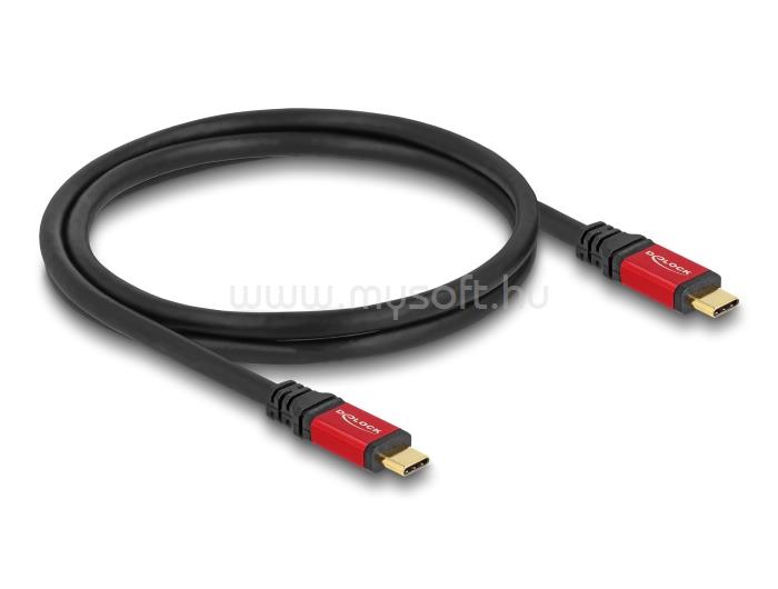 DELOCK USB 20 Gbps kábel USB Type-C  apa - apa PD 3.0 100 W E-Marker 0,8 m piros fém