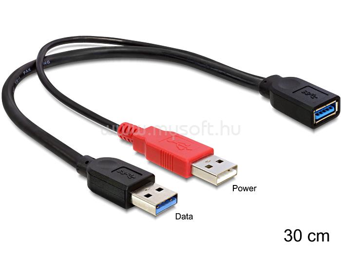 DELOCK USB 3.0-A anya > USB 3.0-A apa + USB 2.0-A apa kábel