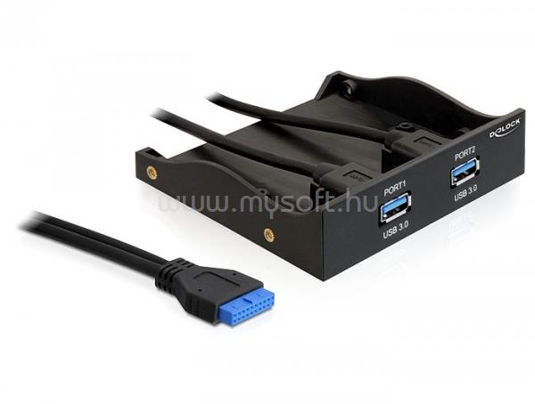DELOCK USB 3.0 elülső panel, 2-portos, belső 19 Pin USB 3.0 pin fejes