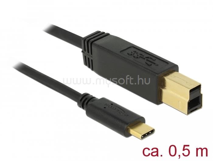 DELOCK USB 3.1 Gen 2 (10 Gbps) kábel Type-C a B-típusú 0,5 m