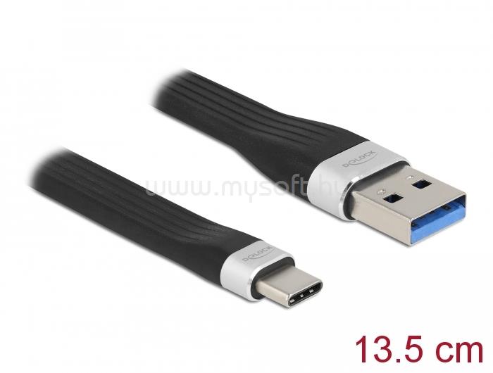 DELOCK USB 3.2 Gen 1 FPC lapos csík kábel USB A-típusú - USB Type-C  13,5 cm PD 3 A
