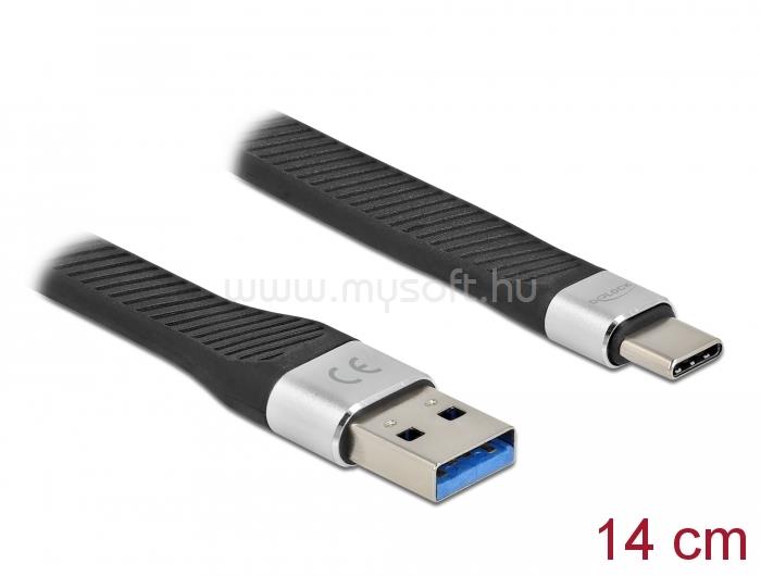 DELOCK USB 3.2 Gen 1 FPC lapos csík kábel USB A-típusú - USB Type-C  14 cm PD 3 A