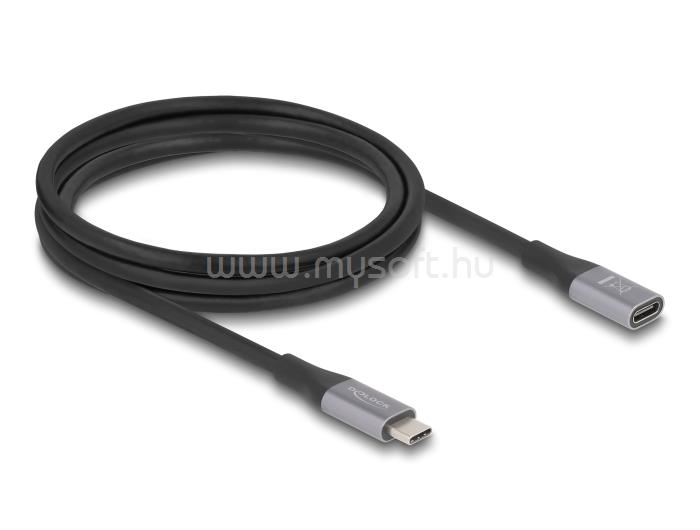 DELOCK USB 40 Gbps bővítő kábel USB Type-C  apa - anya PD 3.1 240 W 2 m szürke fém