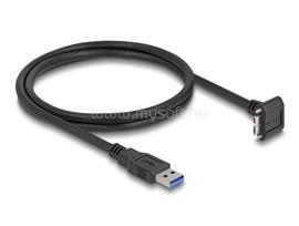 DELOCK USB 5 Gbps kábel A-típusú USB apa egyenes   Mikro-B-típusú USB apa 90 -ban lefelé fordított 18 mm-es csavar távolsággal 1 m, (fekete) DL81030 small