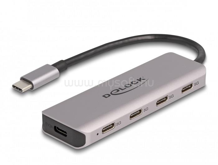 DELOCK USB 5 Gbps Tetején 4 USB porttal rendelkező USB Type-C  hub USB Type-C  csatlakoztatóval