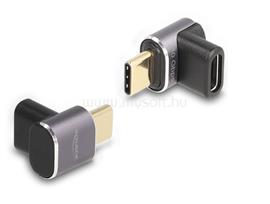 DELOCK USB Adapter 40 Gbps USB Type-C PD 3.0 100 W csatlakozódugóval - csatlakozóhüvellyel, ívelt 8K 60 Hz fém kompakt DL60059 small