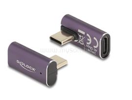 DELOCK USB Adapter 40 Gbps USB Type-C PD 3.1 240 W csatlakozódugóval - csatlakozóhüvellyel, elforgatott ívelt bal / jobb 8K 60 Hz fém DL60288 small