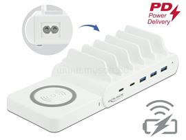 DELOCK USB és vezeték nélküli töltő 2 db. USB Type-C PD és 3 db. A-típusú USB 110 W-tal DL41450 small