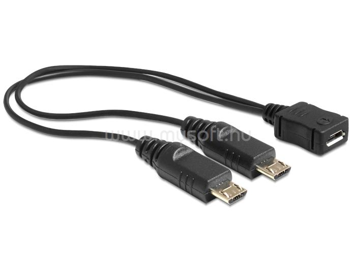 DELOCK USB micro B anya > 2 x USB micro-B apa kábel, 20.5 cm