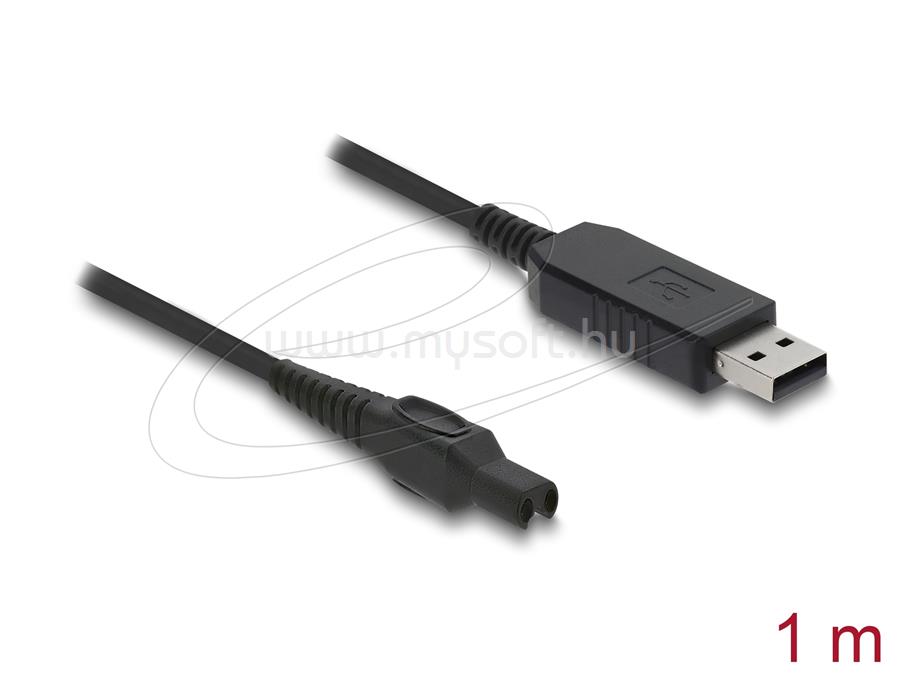 DELOCK USB töltőkábel 15 V elektromos borotvákhoz   kompatibilis a Philips OneBlade Pro 360 HQ7, HQ8, HQ9 sorozattal   borotvatöltő cserekábel, 1 m
