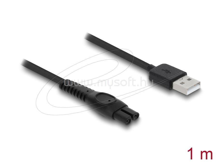 DELOCK USB töltőkábel 5 V elektromos borotvákhoz   kompatibilis Philips QP2724, QP2834, QP1924, MG9520 sorozattal   borotvatöltő cserekábel, 1 m