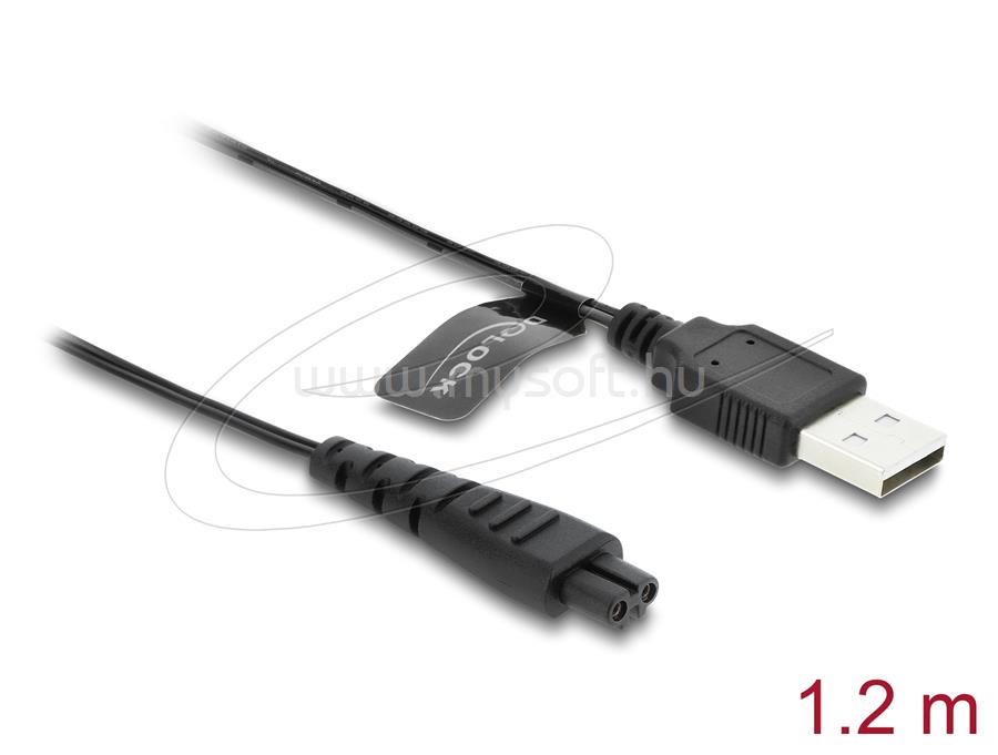 DELOCK USB töltőkábel 5 V elektromos borotvákhoz   kompatibilis Remington HC4250, MB4200, MB6850, XR1330 sorozattal   borotvatöltő cserekábel, 1,2 m