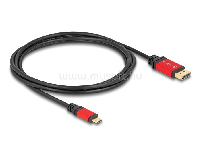 DELOCK USB Type-C - DisplayPort kábel (DP Alt Mode) 8K 30 Hz-hez HDR funkcióval 2 m piros