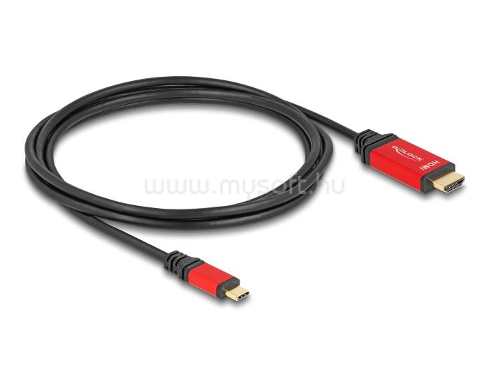 DELOCK USB Type-C - HDMI kábel (DP Alt Mode) 8K 60 Hz-hez HDR funkcióval 2 m piros