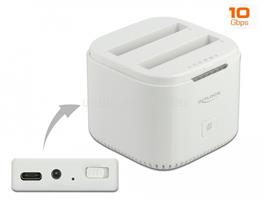 DELOCK USB Type-C  3.2 Dokkoló állomás 2 x 2.5  SATA HDD / SSD-hez klón funkcióval DL63084 small