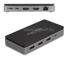 DELOCK USB Type-C  dokkolóállomás 4K - hoz kettős HDMI MST / USB / Gibabit LAN / PD 3.0 85 W DL88271 small