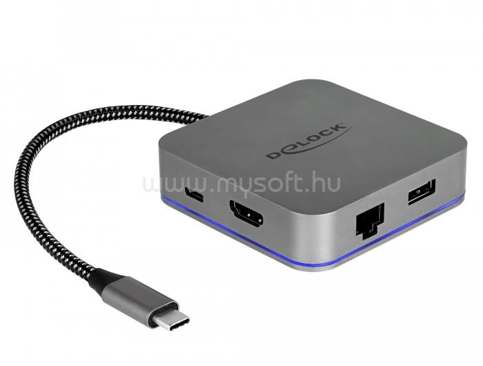 DELOCK USB Type-C docking station 4K HDMI, Hub, LAN, PD 3.0, LED