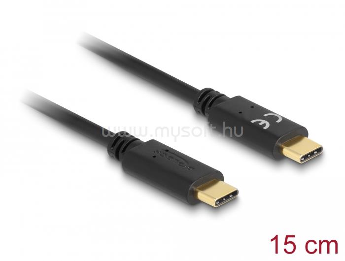 DELOCK USB Type-C töltőkábel 15 cm PD 5 A E-jelölővel